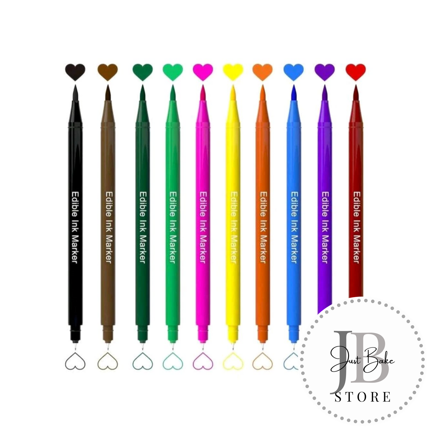 00015 - Edible Markers - Dual Tip (Set of 10) - Fine Tip on One Side