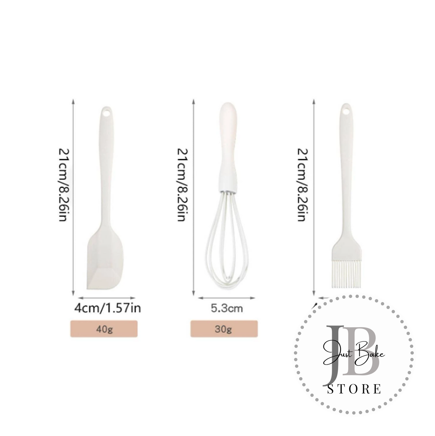 00055 – 3 Piece Pink Baking Utensil Set