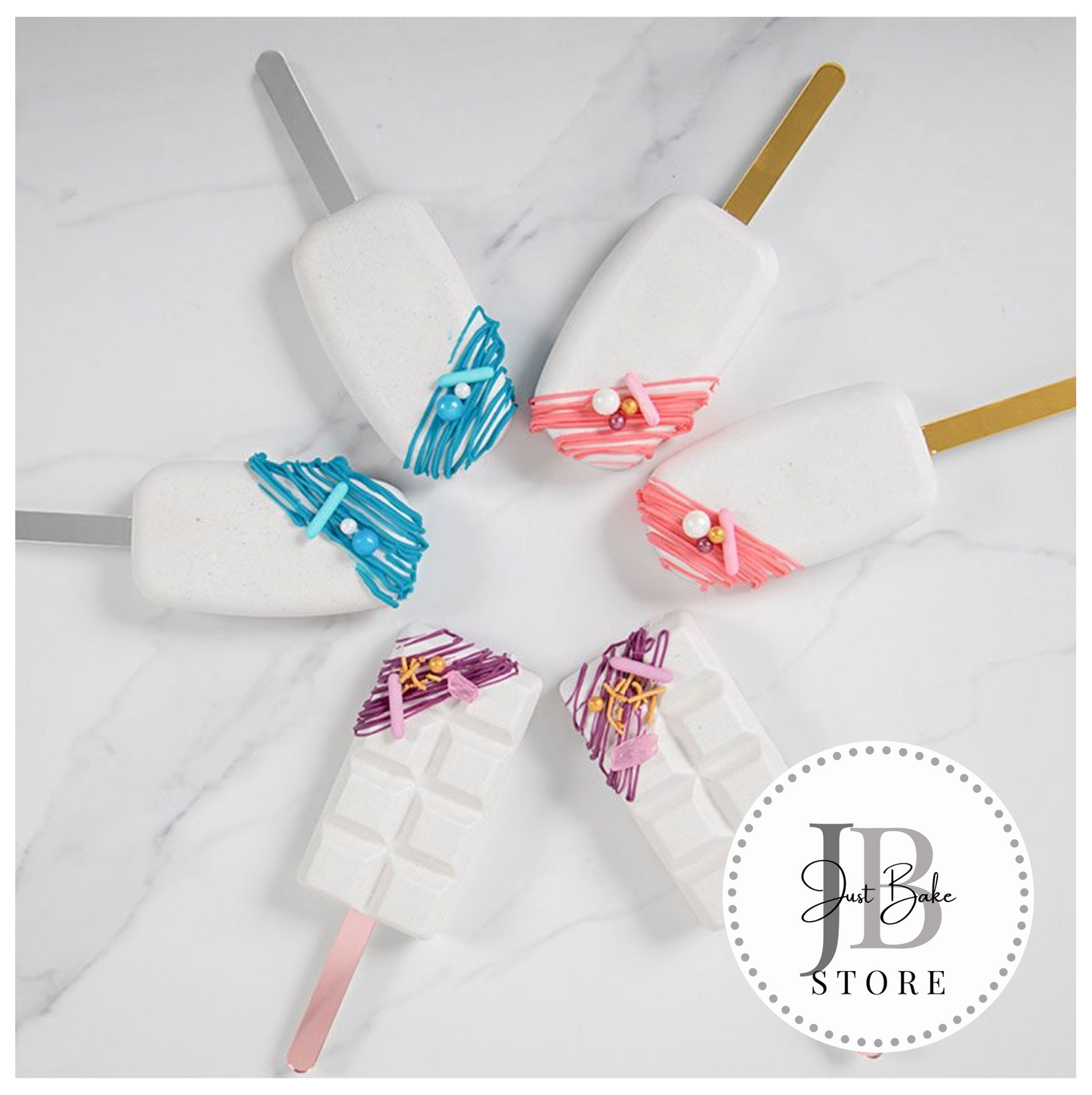 00113 - Acrylic Mirror Cakesicle Sticks (Pack of 10)