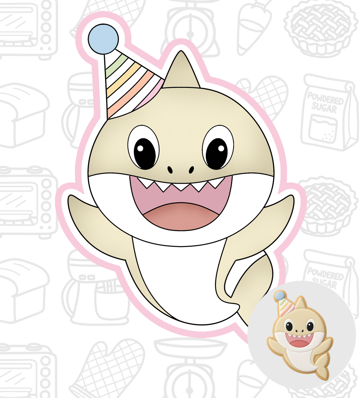 1045. Baby Shark Cookie Cutter