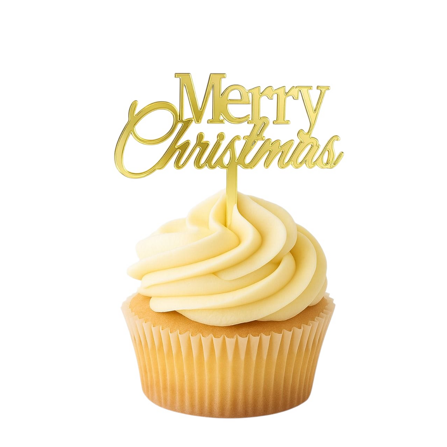 221. Merry Christmas Cupcake Topper (3 per Packet) (Available in Gold, Rose Gold, Silver)