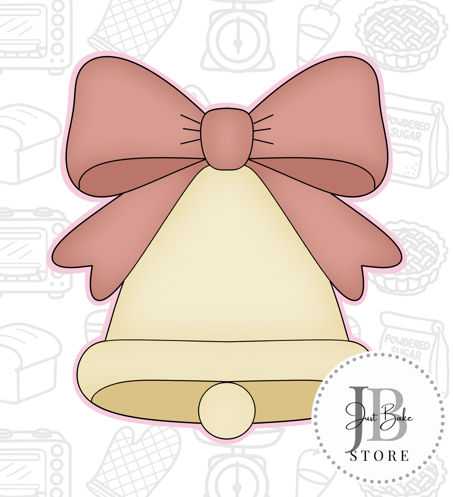 324. Bell with Bow Cookie Cutter