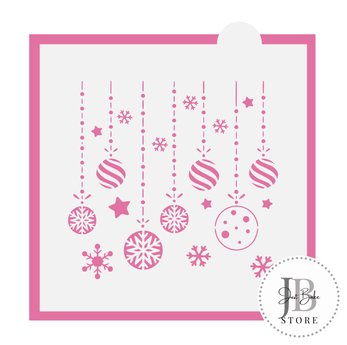 408. Christmas Ornaments Cookie Stencil