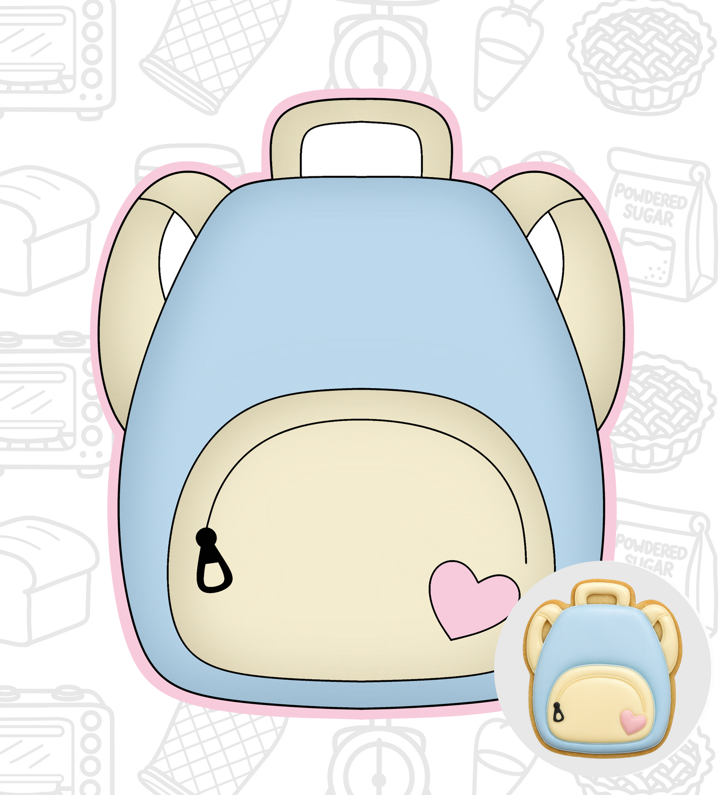 423. School Backpack Cookie Cutter