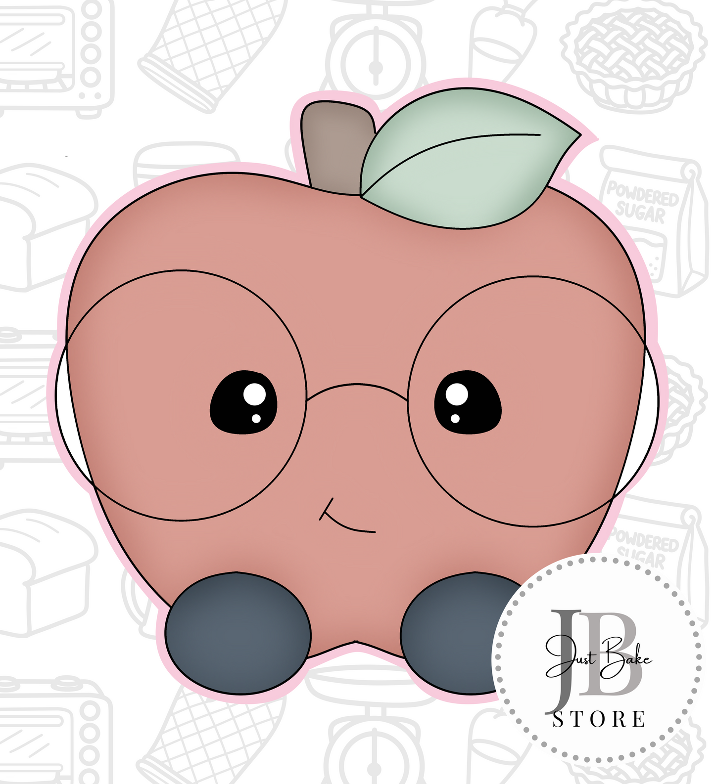 441. Nerd School Apple Cookie Cutter