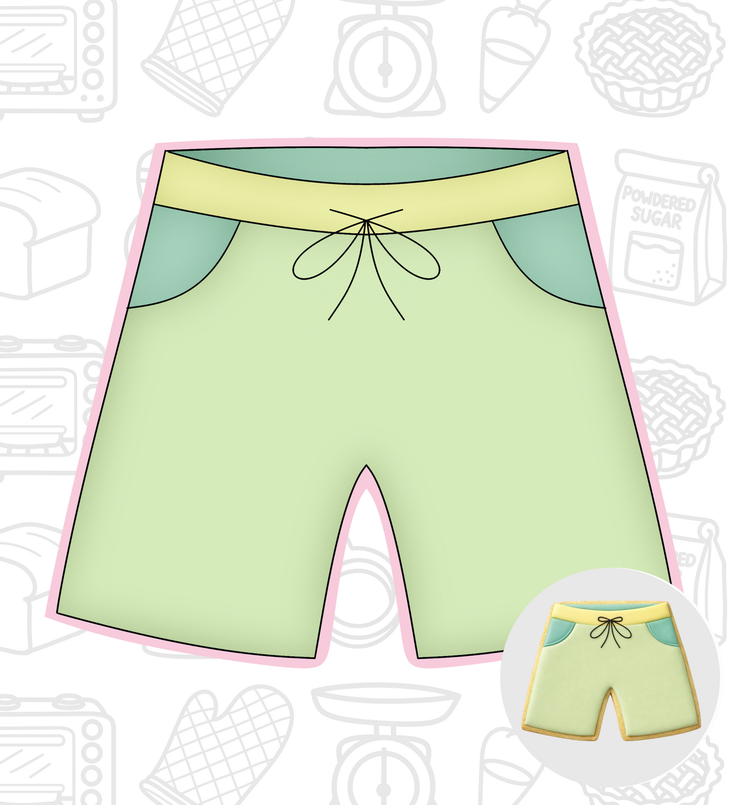 450. Swim Trunks Cookie Cutter