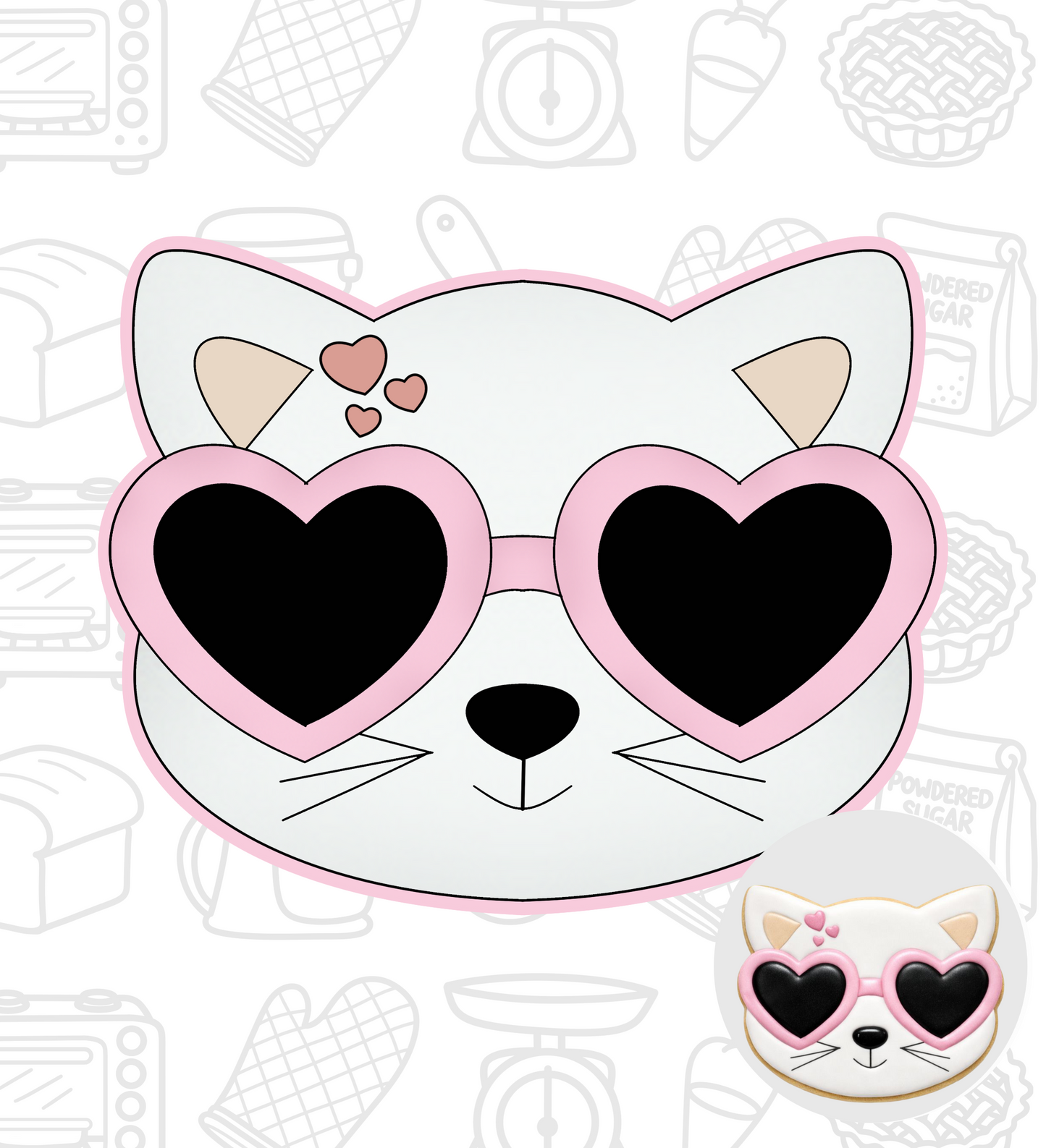 491. Valentines Cat Cookie Cutter