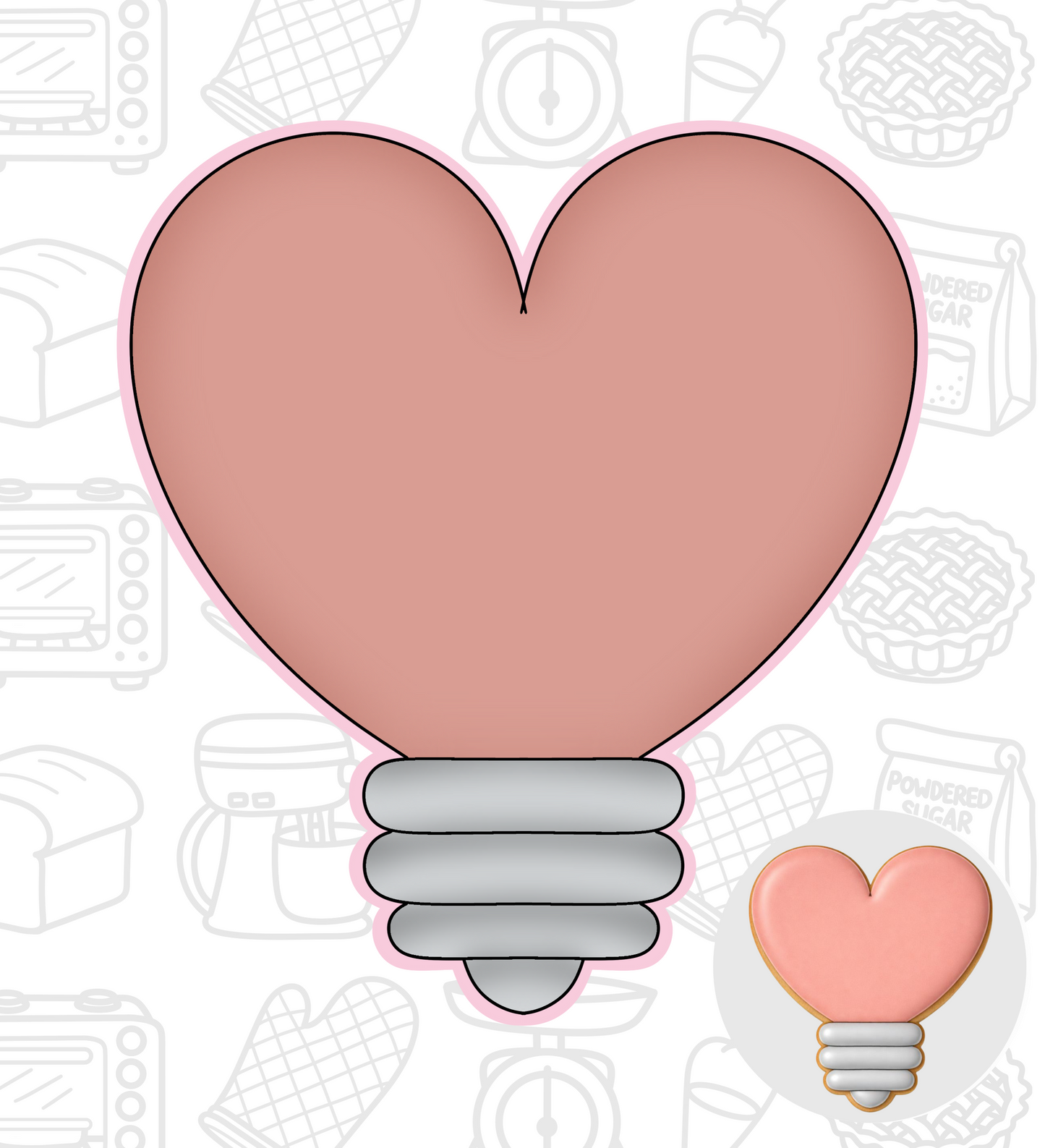 494. Heart Light Bulb Cookie Cutter
