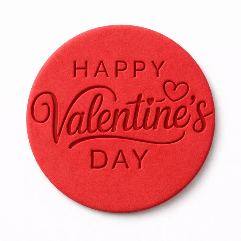 525. Happy Valentines Day Fondant Stamp