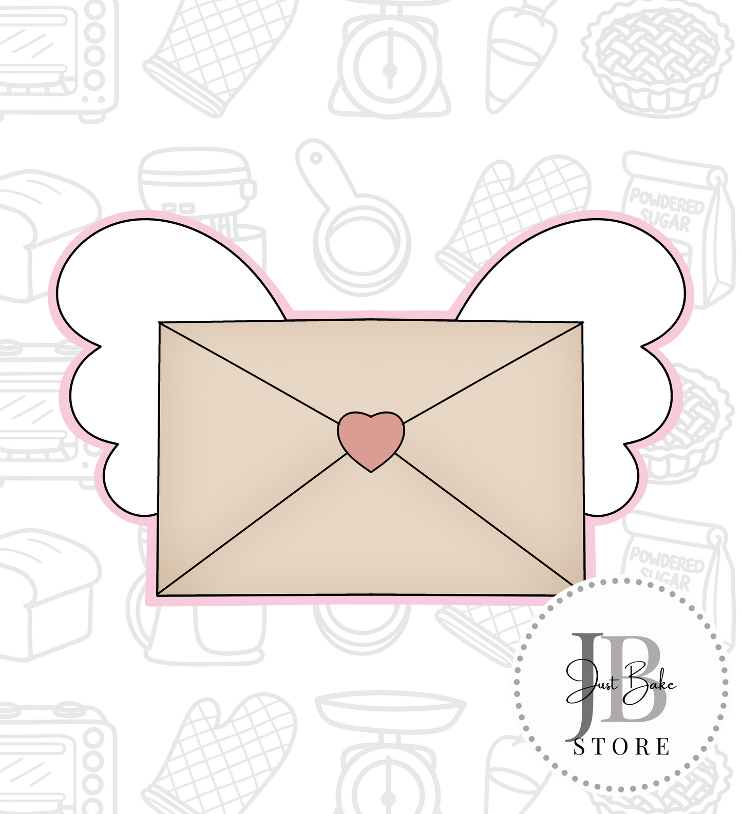 541. Envelope with Wings Cookie Cutter