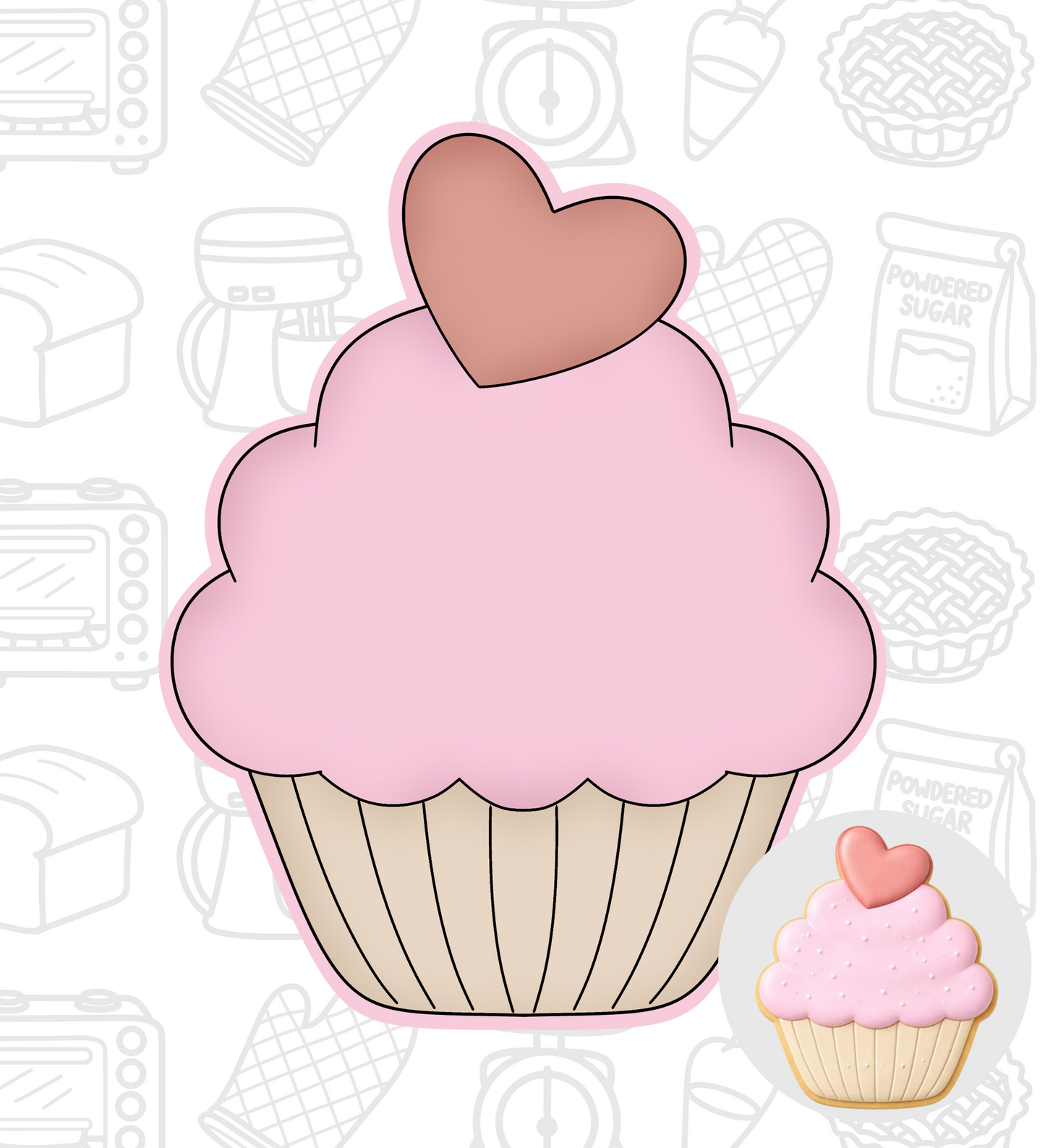 542. Love Cupcake Cookie Cutter