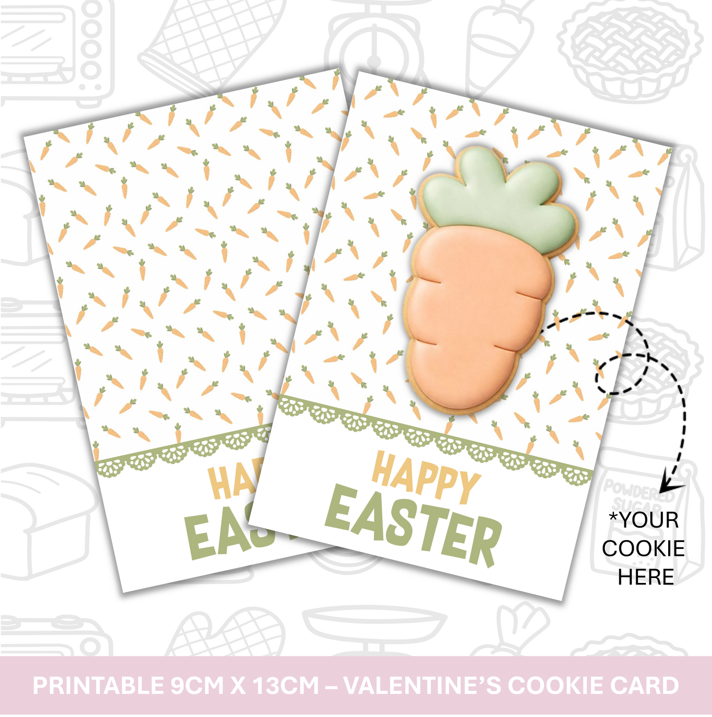 555. Happy Easter Cookie Card Digital Download