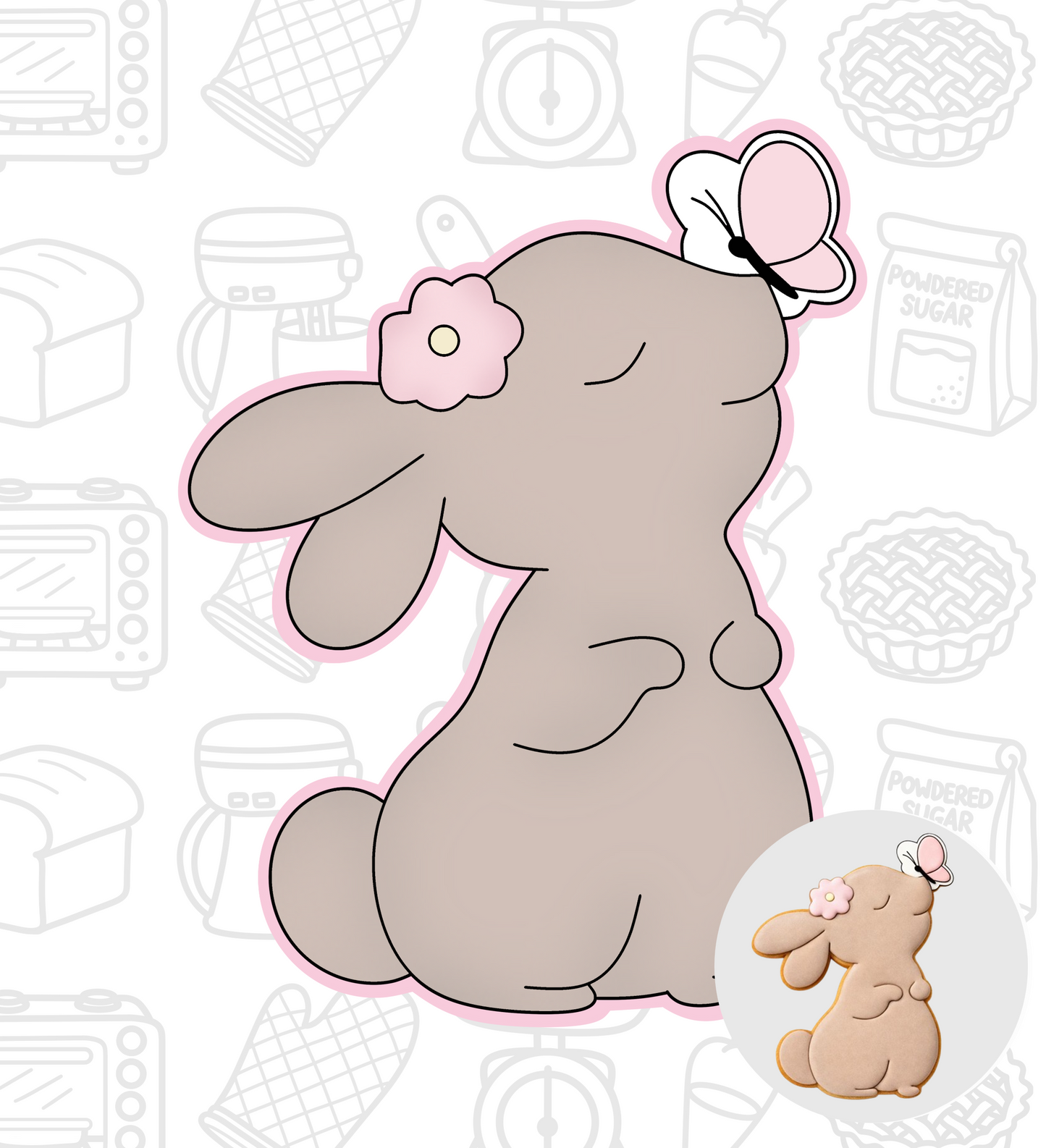 572. Bunny with Butterfly Cookie Cutter