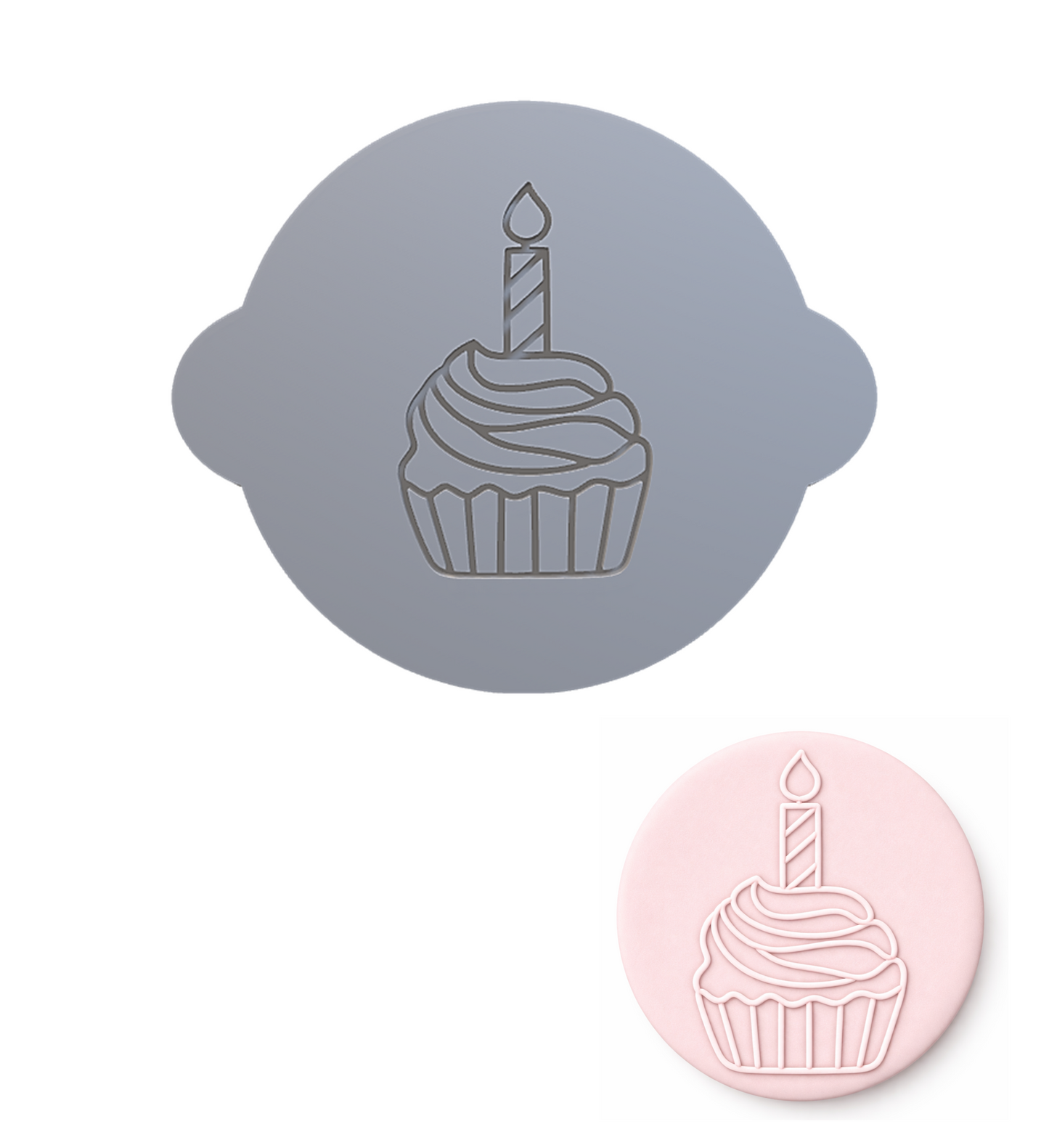 676. Cupcake Candle Fondant Debosser (3D Printed)