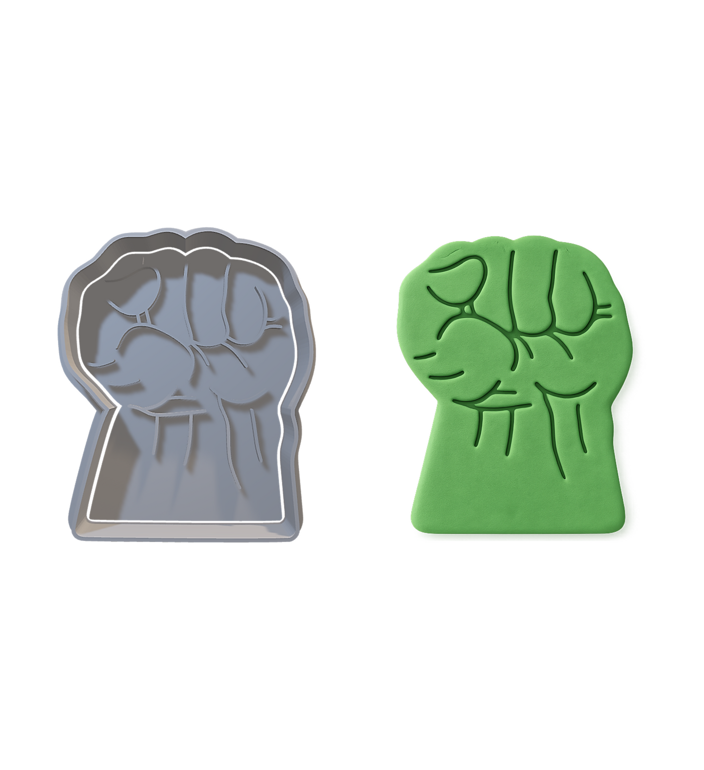 683. Hulk Fist Fondant Stamp & Cutter (5.5cm Cupcake Size)