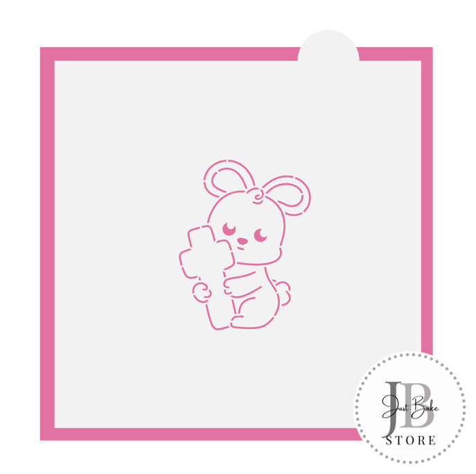 800. Easter Bunny with Cross PYO Cookie Stencil