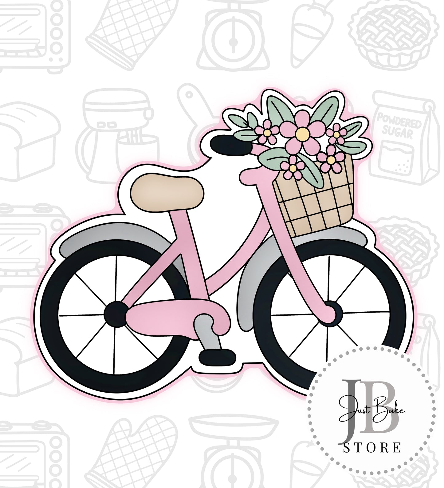 83. Floral Bicycle Cookie Cutter