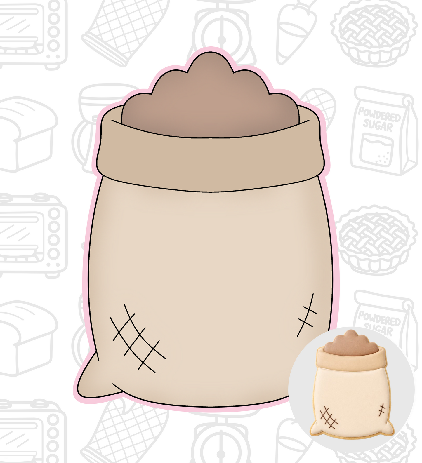 847. Bag with Seeds Cookie Cutter