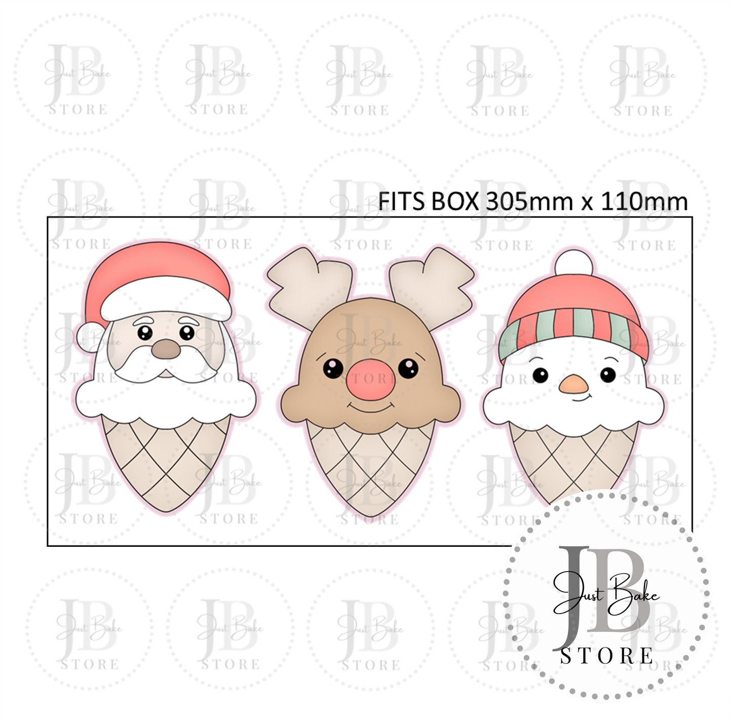 C0148 - Ice Cream Set Cookie Cutter Fits Box 305mm x 110mm