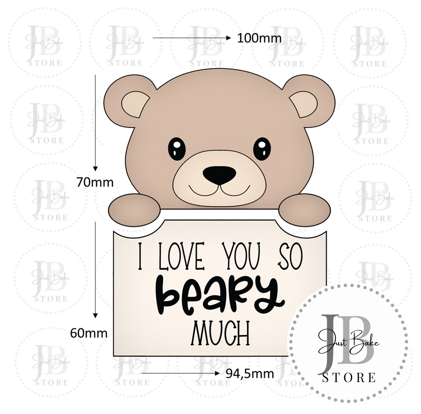 C0266 - Bear Valentines Cookie Cutter ( Plaque & Stencil Sold Separately )