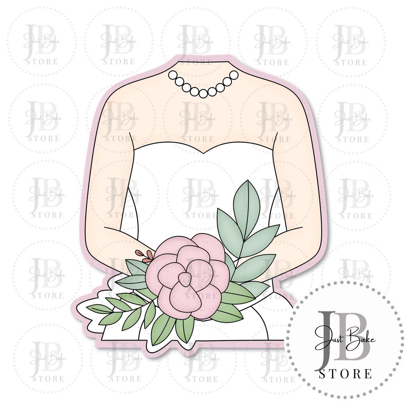 C0298 - Floral Bride Cookie Cutter