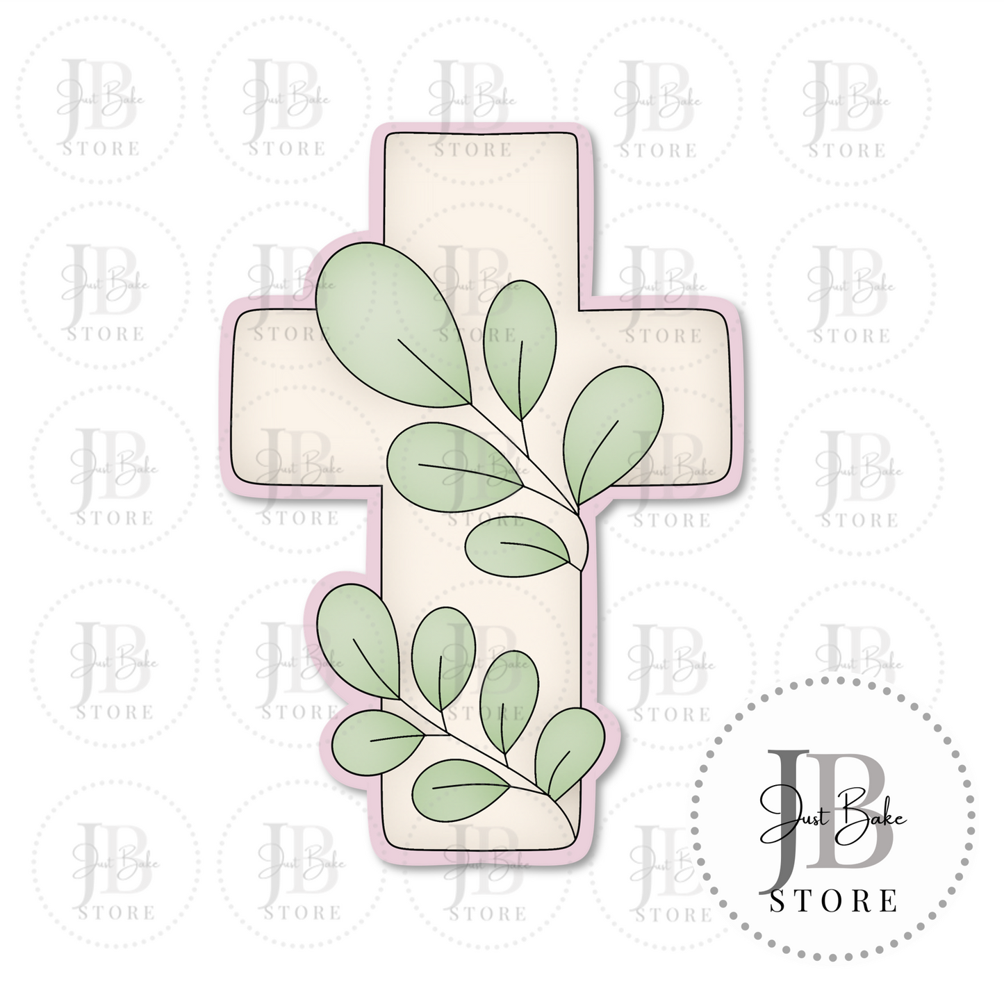 C0306 - Floral Cross Cookie Cutter