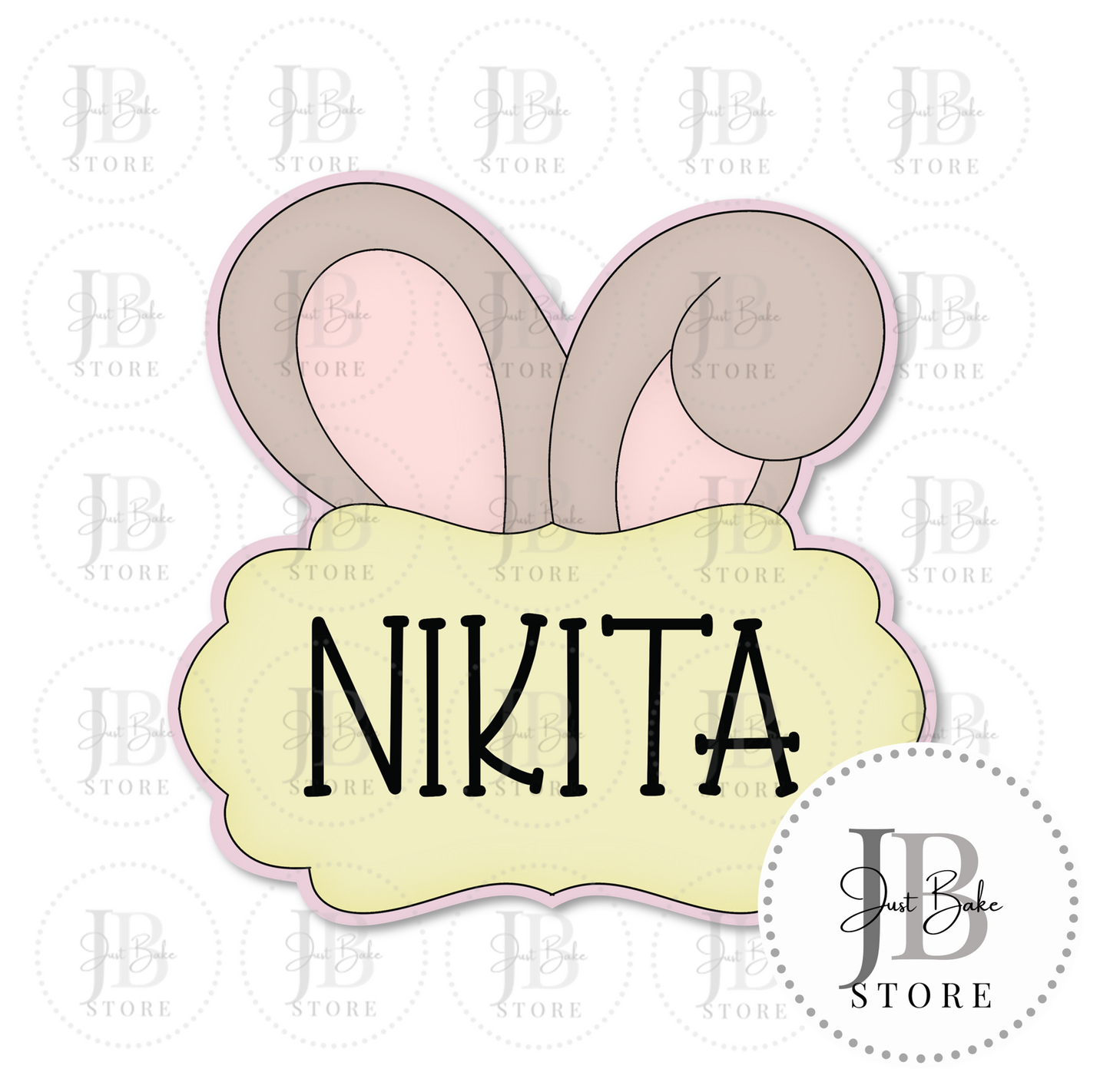 C0312 - Easter Bunny Ears Plaque Cookie Cutter