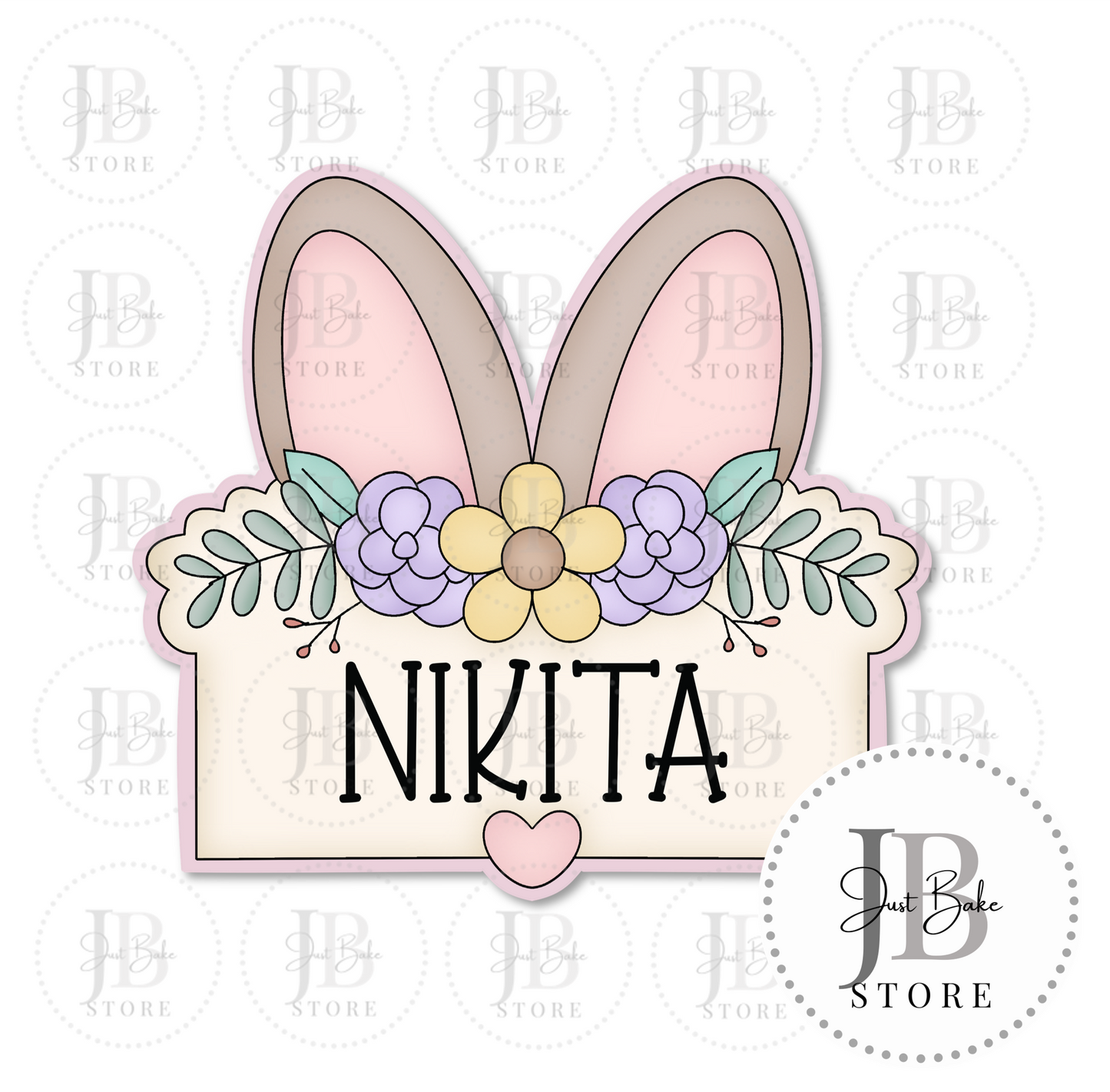 C0313 - Easter Bunny Ears Plaque Cookie Cutter