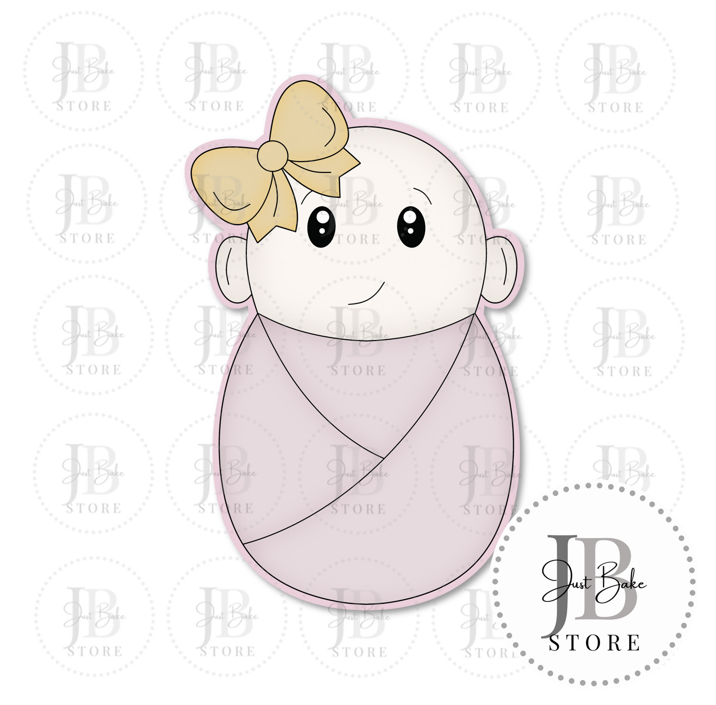 C0323 - Swaddled Baby Girl Cookie Cutter
