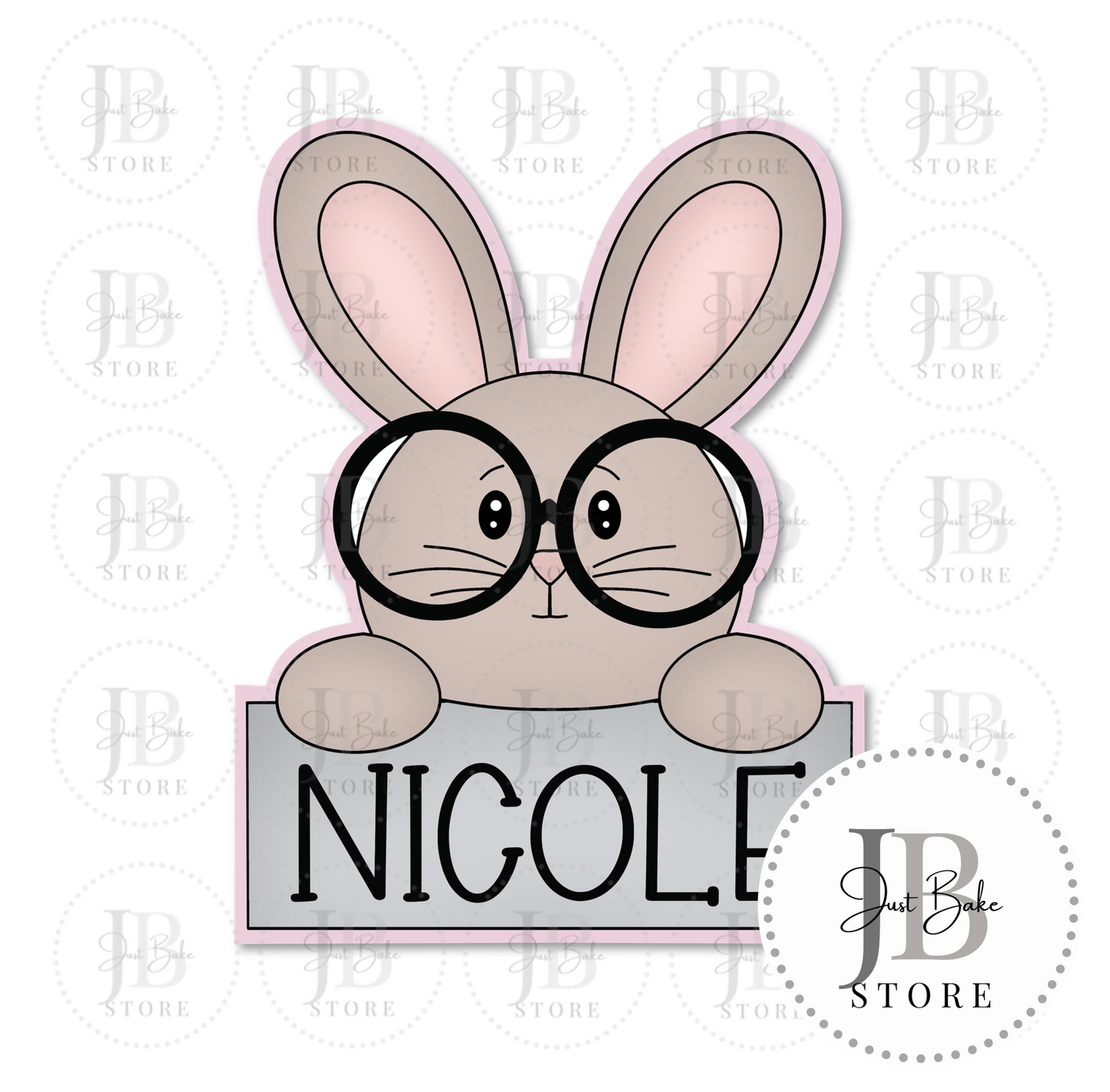 C0328 - Easter Bunny Plaque Cookie Cutter