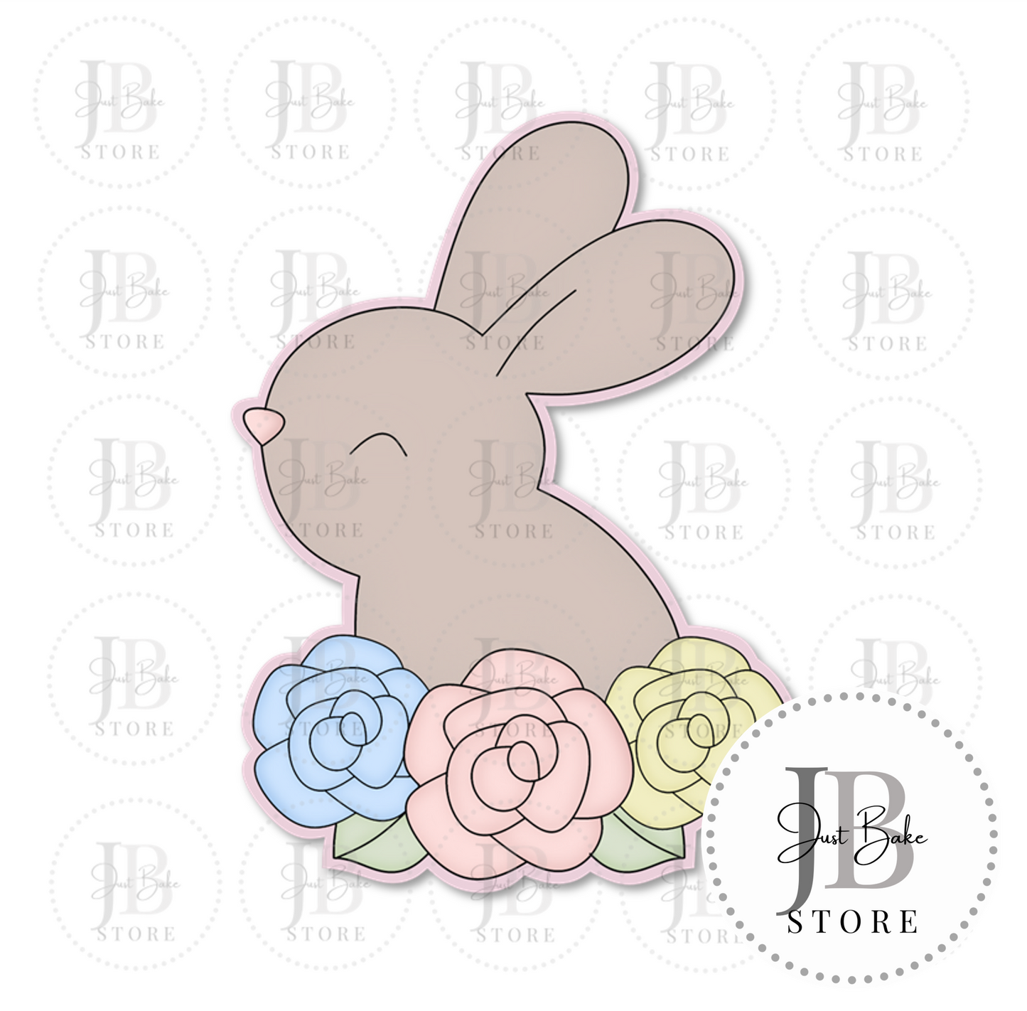 C0464 - Floral Bunny Cookie Cutter