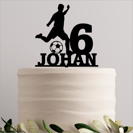 CAKETOPPER001 - PERSONALISED SOCCER CAKE TOPPER