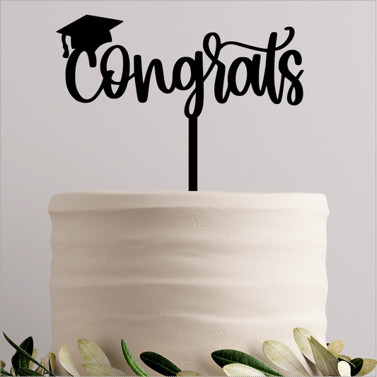 CAKETOPPER003 - CONGRATS GRADUATION CAKE TOPPER