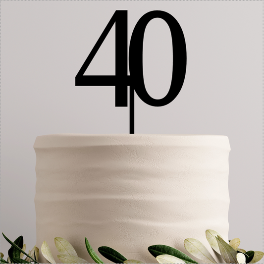 CAKETOPPER009 - NUMBER 40 CAKE TOPPER