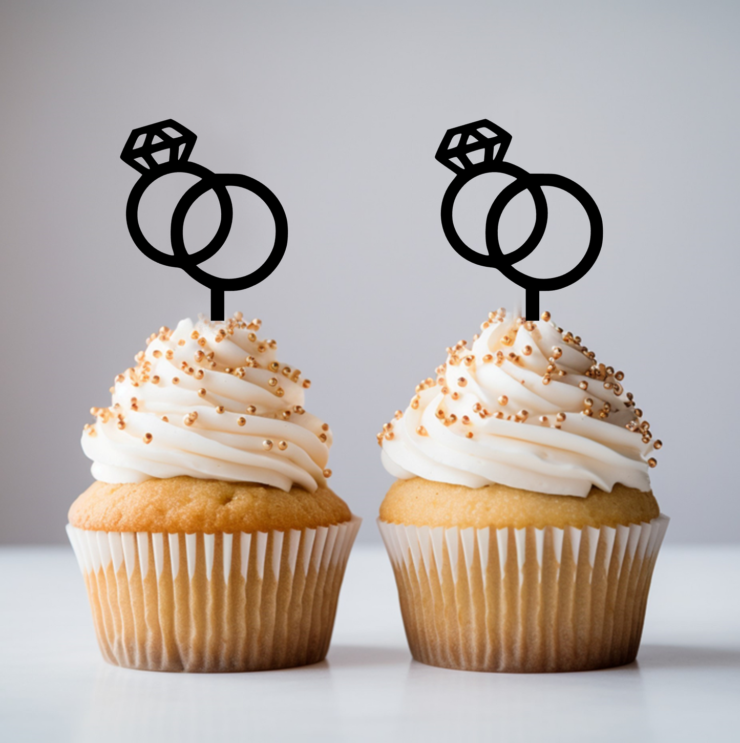 CUPCAKE004 - Wedding Rings Cupcake Topper
