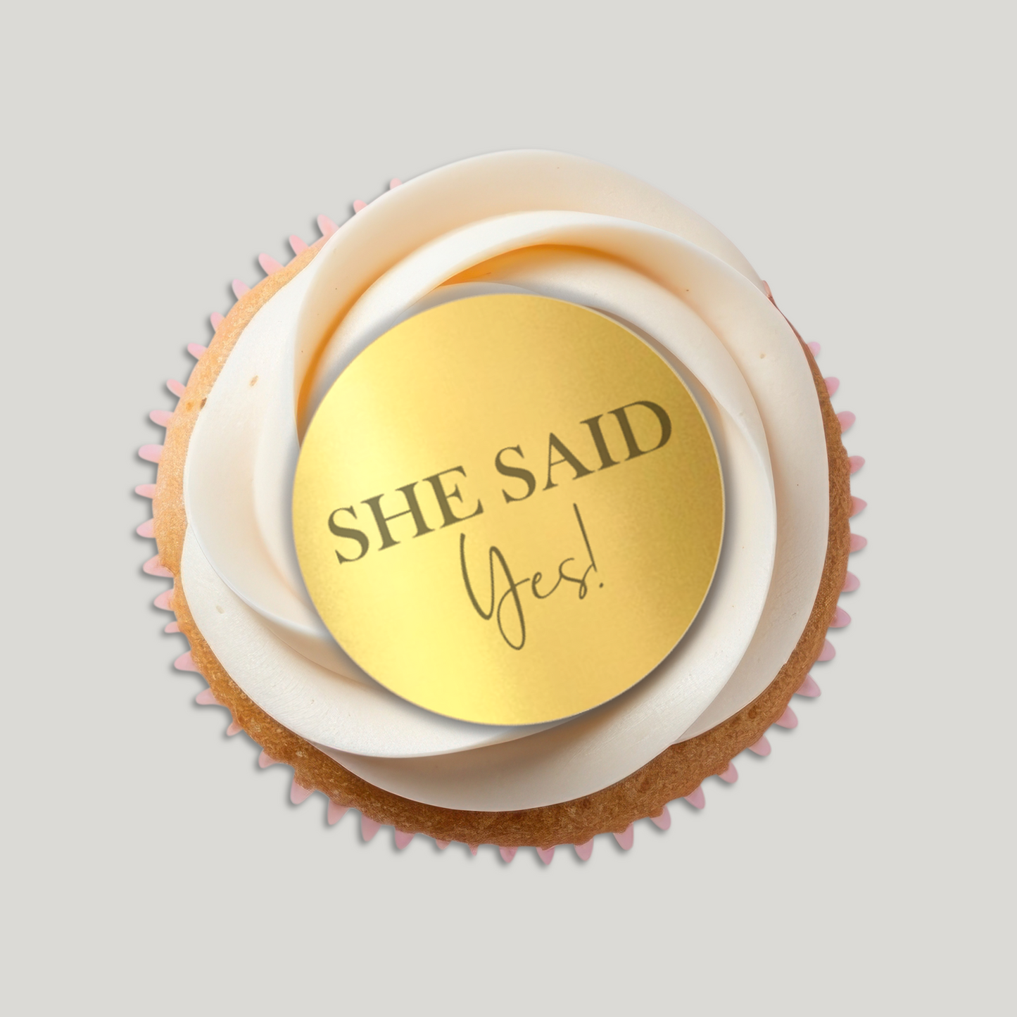 CUPCAKE009 - She Said Yes Cupcake Disc (Pack of 3)