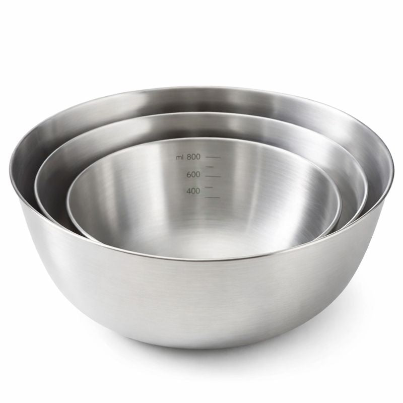 3 PIECE STAINLESS STEEL MIXING BOWLS