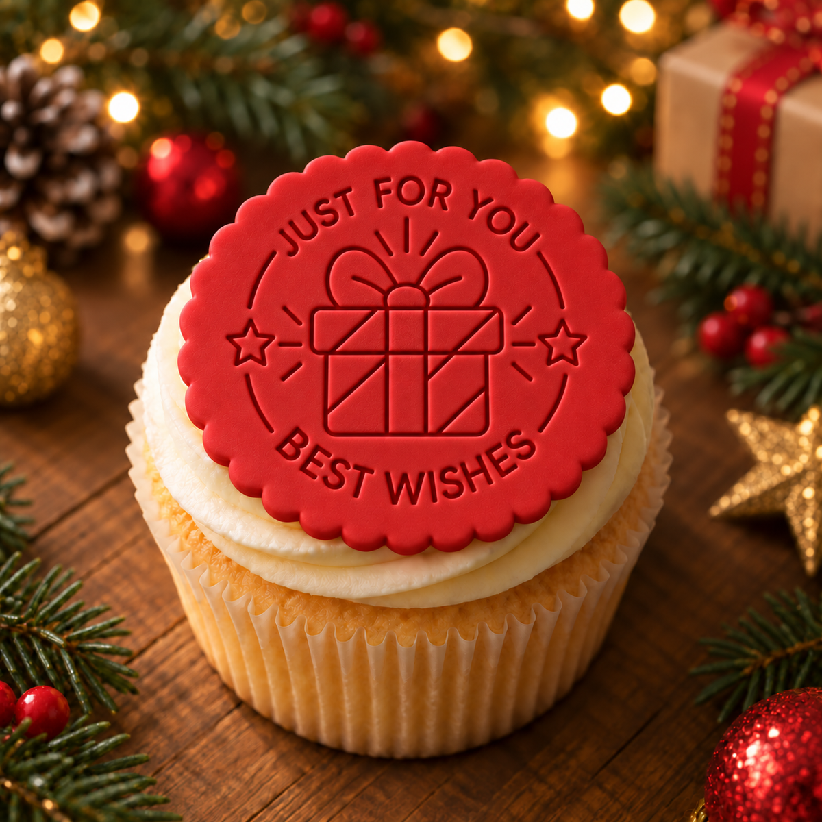 1022. Best Wishes Fondant Stamp