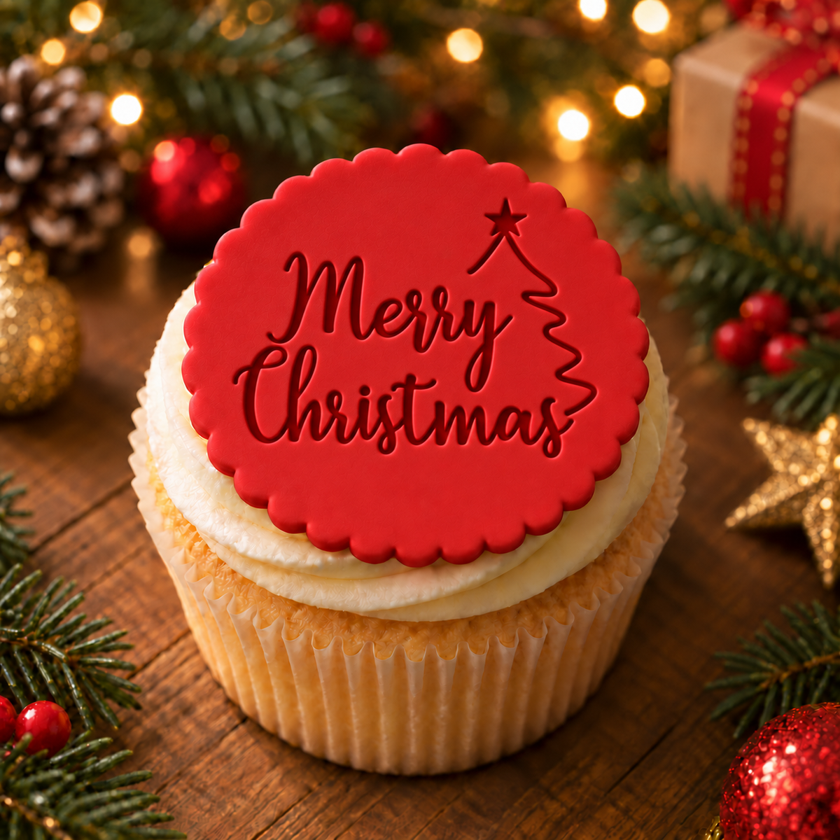 1025. Merry Christmas Fondant Stamp