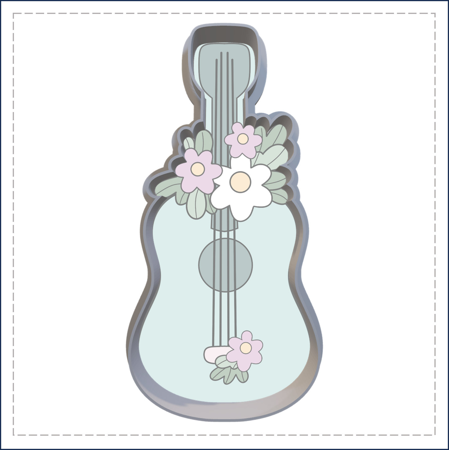 J151 - FLORAL GUITAR COOKIE CUTTER