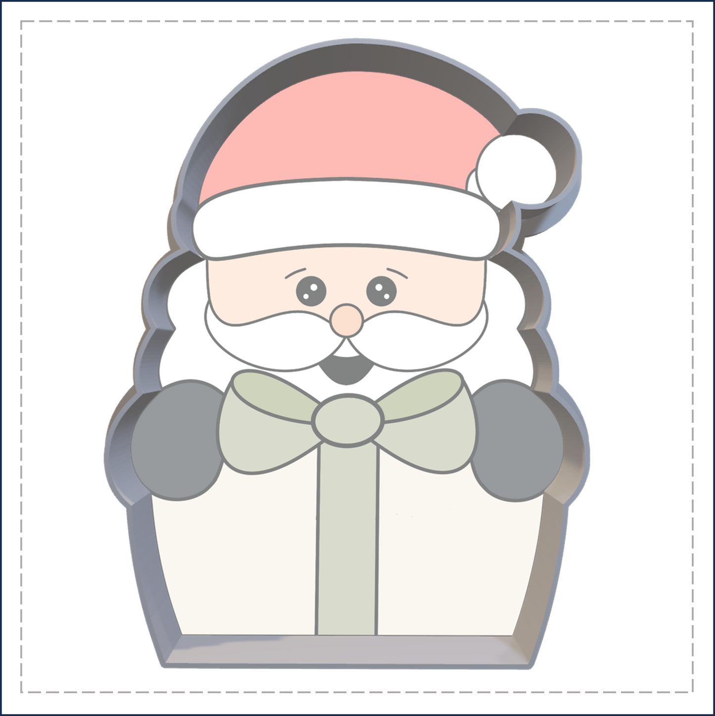 J167 - SANTA WITH GIFT COOKIE CUTTER