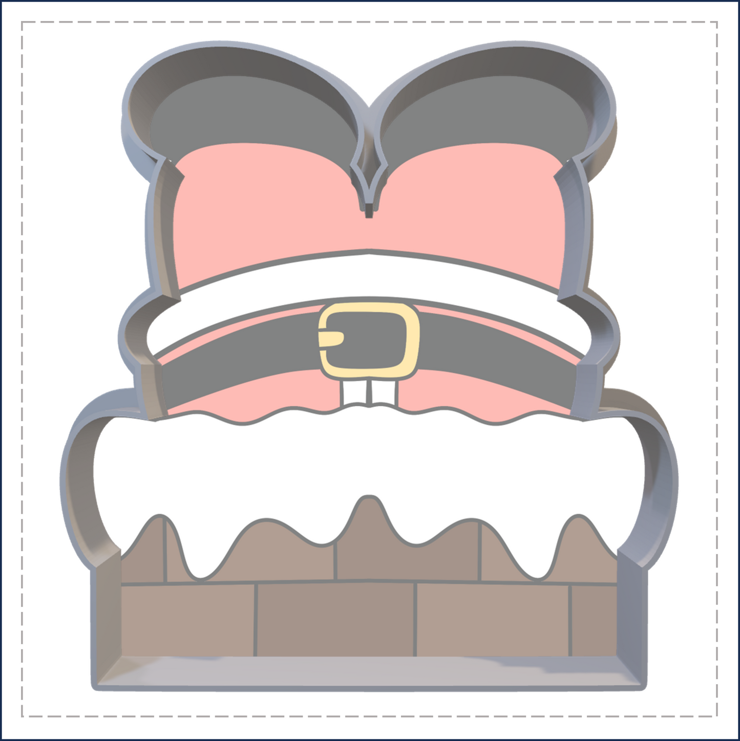 J180 - SANTA STUCK IN CHIMNEY COOKIE CUTTER