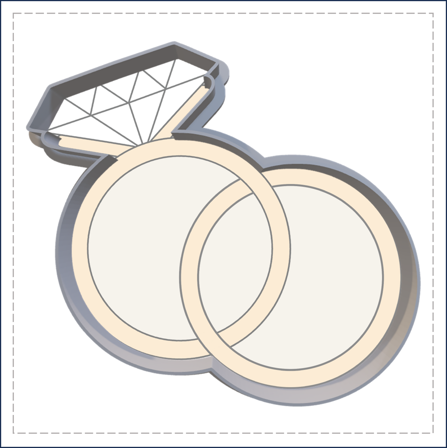 J227 - WEDDING RINGS COOKIE CUTTER
