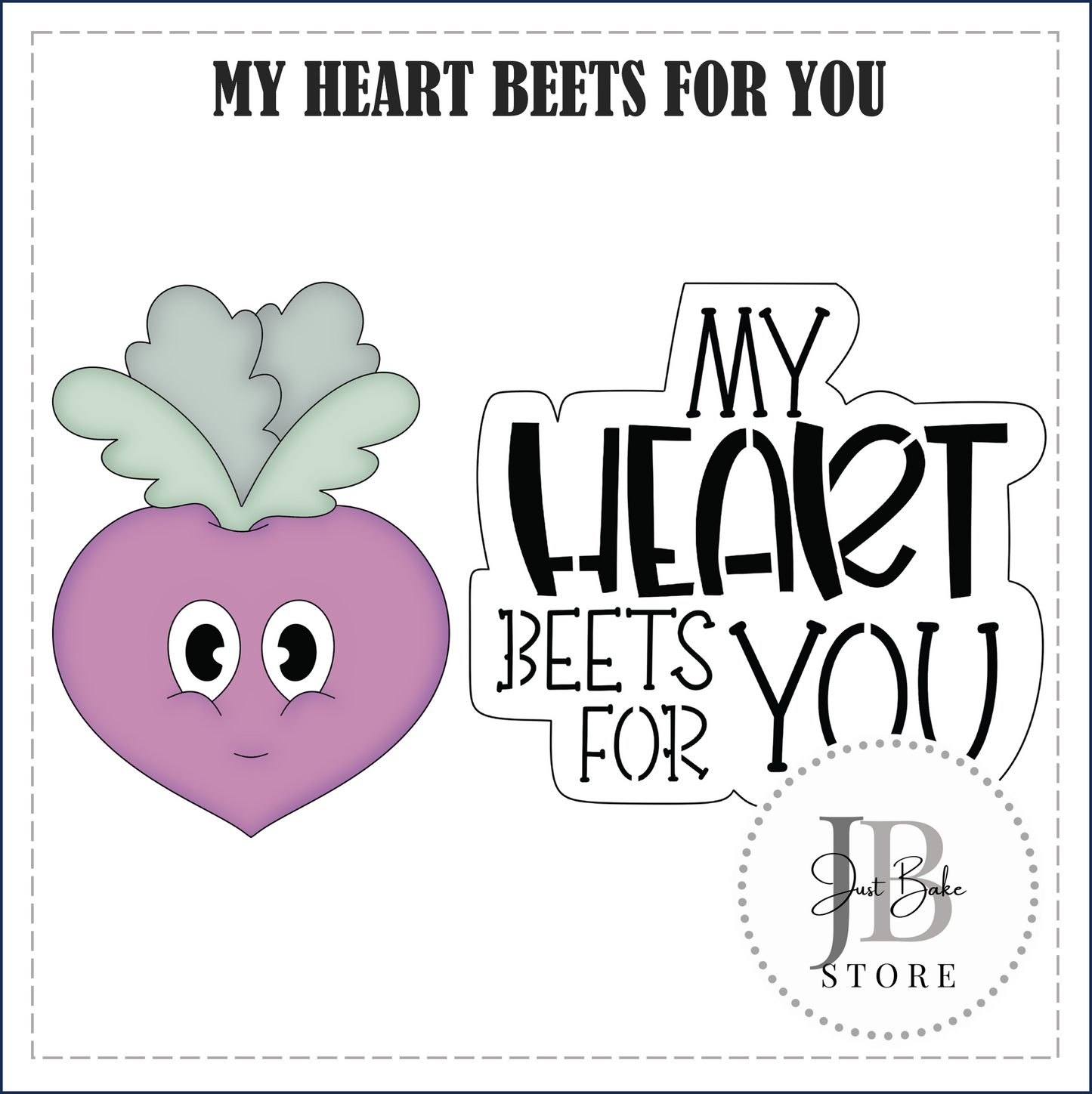 J294 - MY HEART BEETS FOR YOU COOKIE CUTTER SET (Stencil to be Bought Separately)