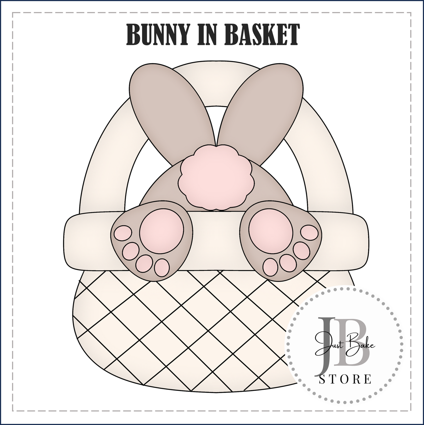 J364 - BUNNY IN BASKET COOKIE CUTTER