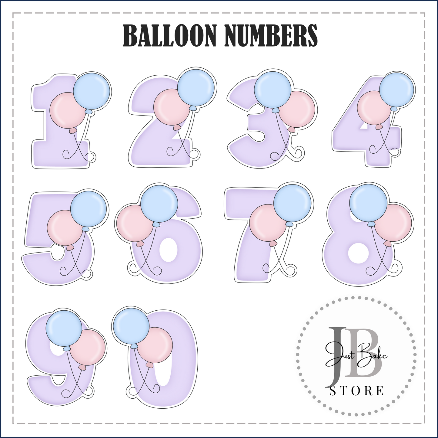 J412 - BALLOON NUMBER COOKIE CUTTER