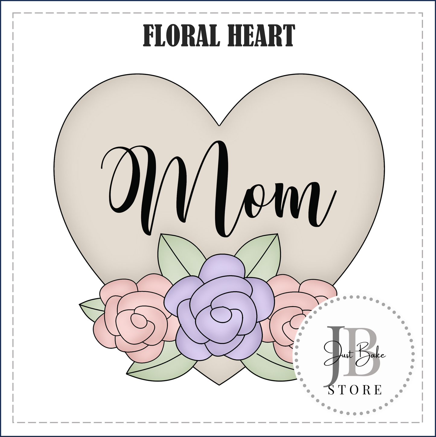 J504 - FLORAL HEART COOKIE CUTTER