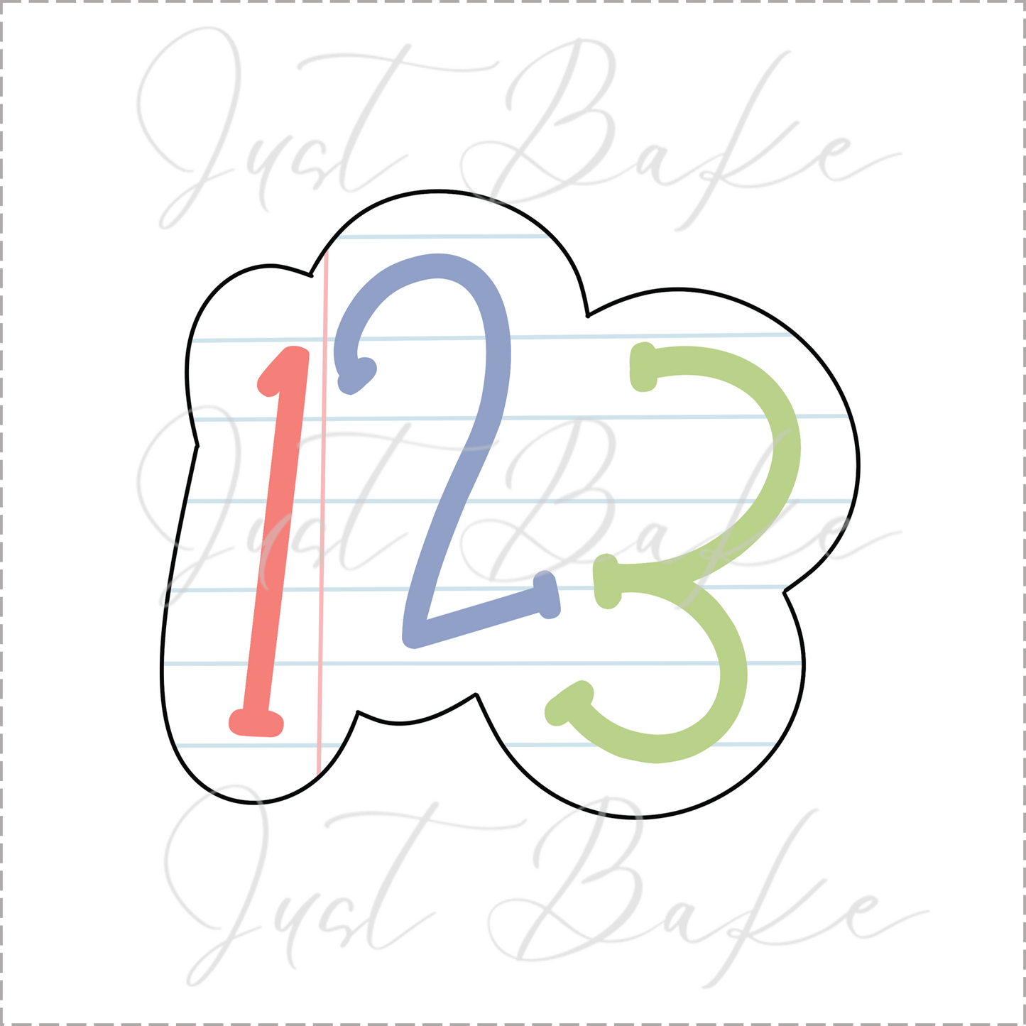 JBS0841 - 1, 2, 3 PLAQUE COOKIE CUTTER