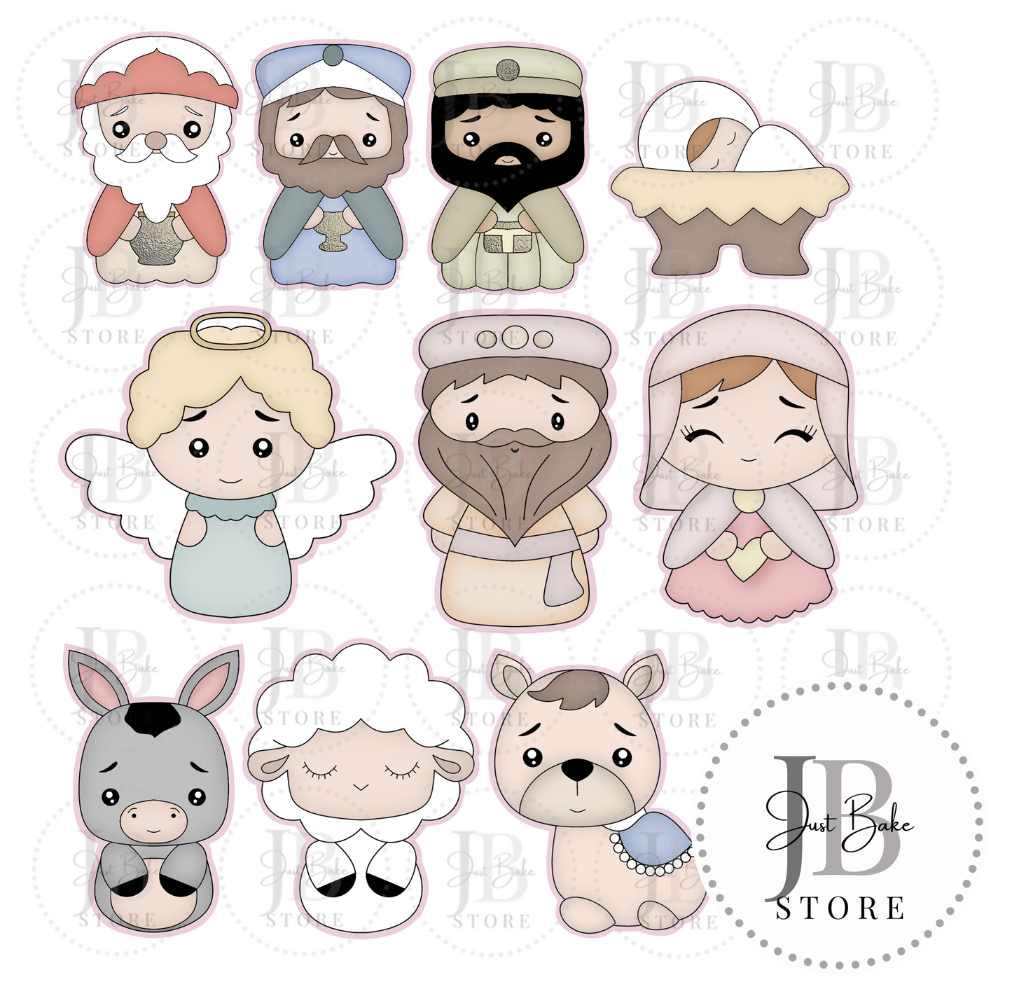 C0067 – Christmas Nativity – Sheep, Donkey, Camel and Angel Cookie Cutter Set