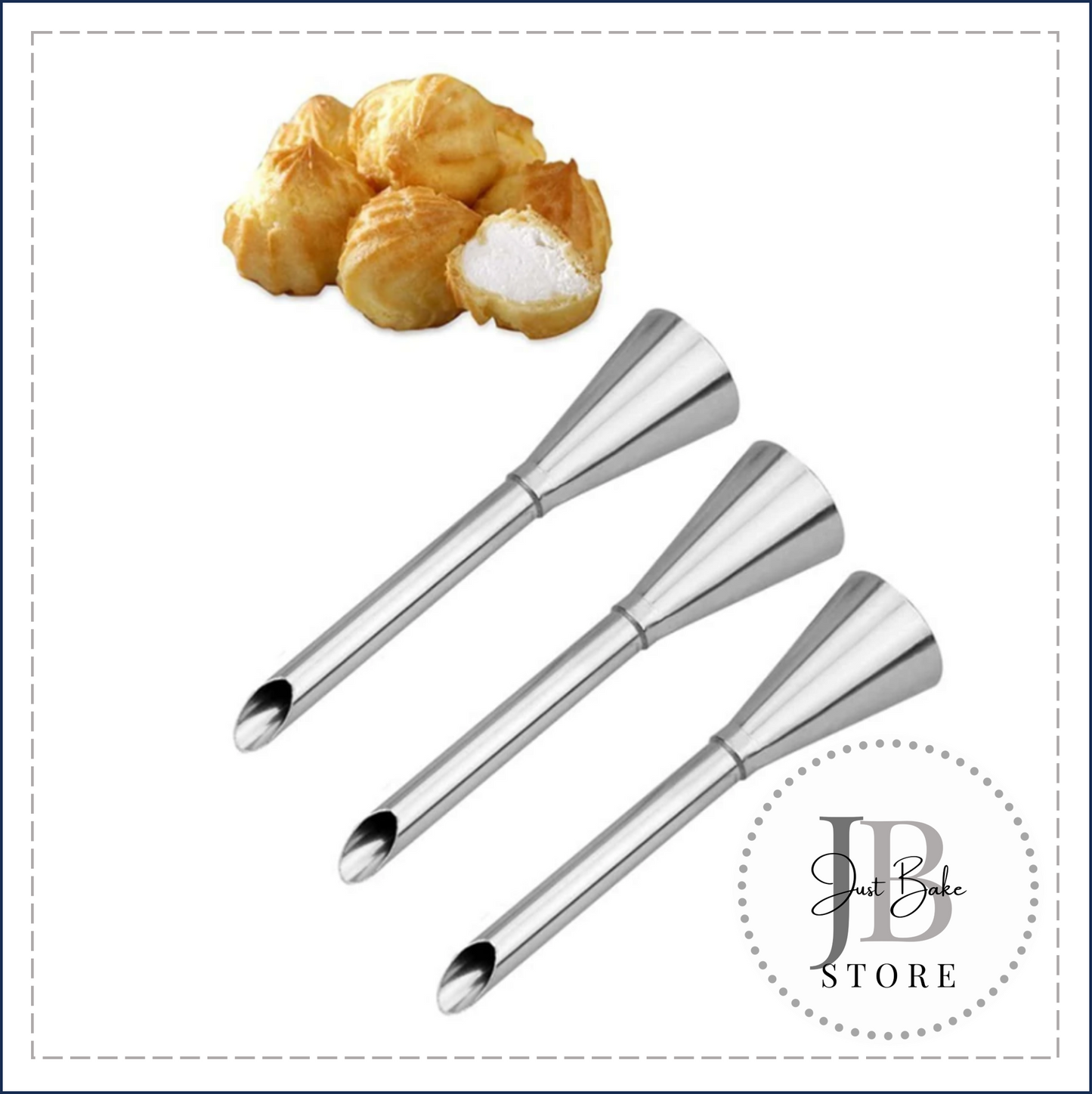 NOZZLES0002 - 3 Piece Cream Puffs Piping Nozzles